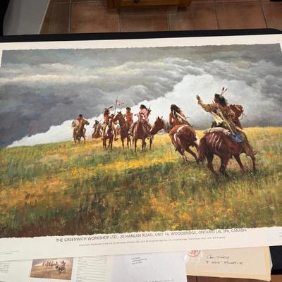 Sale Photo Thumbnail #282: Pencil signed Howard Terpning #14/425 Thunder Speaks