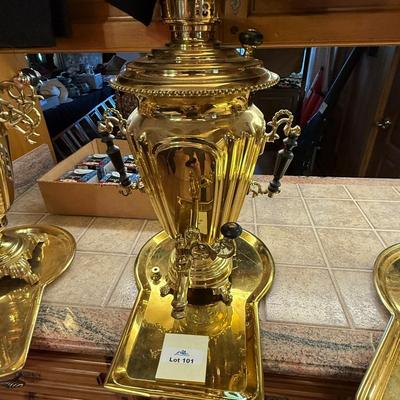 Sale Photo Thumbnail #295: 3 large sized Brass Samovars - all as shown