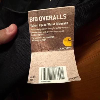 Sale Photo Thumbnail #334: New pair of Carhart Bib Coveralls Size 50 x 28 - Black