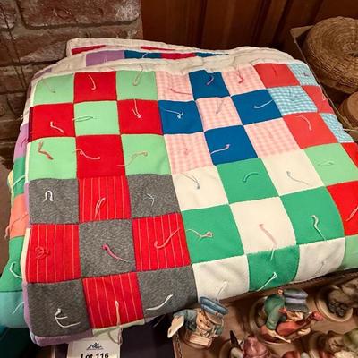 Sale Photo Thumbnail #344: Colorful Vintage quilt - unknown Size but large