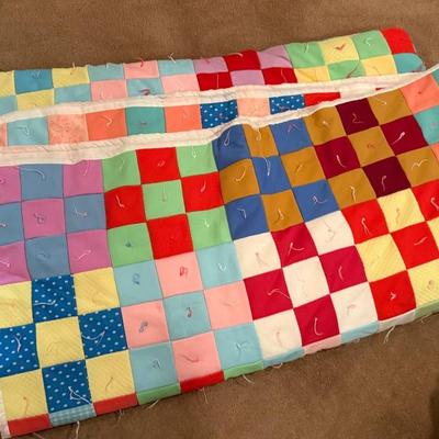 Sale Photo Thumbnail #345: Colorful Vintage quilt - unknown Size but large