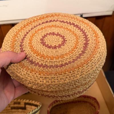 Sale Photo Thumbnail #353: 6 Woven assorted Native Baskets as shown