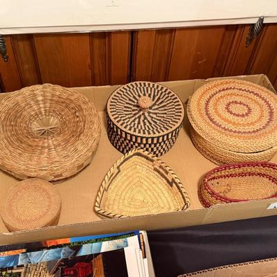 Sale Photo Thumbnail #351: 6 Woven assorted Native Baskets as shown
