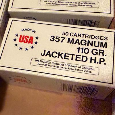 Sale Photo Thumbnail #358: 13 full boxes of 357 Magnum Ammo & 1 partial 45 long