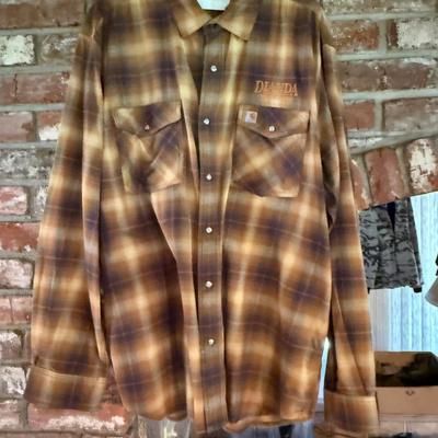 Sale Photo Thumbnail #383: Extra Large Carhart plaid shirt w/Dianda Construction 