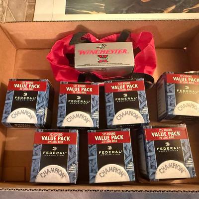 Sale Photo Thumbnail #404: 8 total Boxes of 22 Long Rifle Ammo as shown