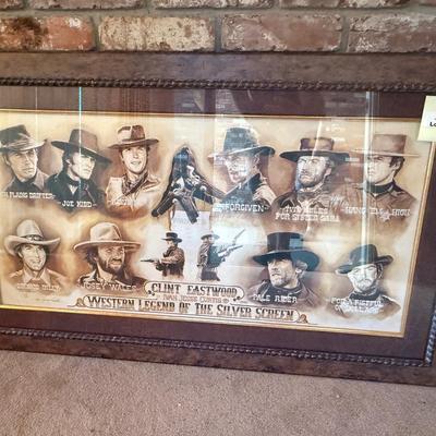 Sale Photo Thumbnail #408: Wood framed #123/500 Clint Eastwood themed art
WESTERN LEGEND OF THE SILVER SCREEN BY IVAN JESSE CURTIS SIGNED