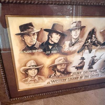Sale Photo Thumbnail #410: Wood framed #123/500 Clint Eastwood themed art
WESTERN LEGEND OF THE SILVER SCREEN BY IVAN JESSE CURTIS SIGNED