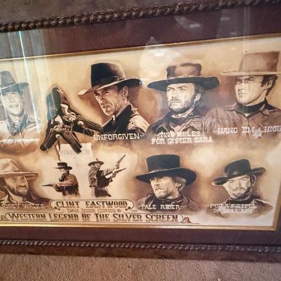 Sale Photo Thumbnail #411: Wood framed #123/500 Clint Eastwood themed art
WESTERN LEGEND OF THE SILVER SCREEN BY IVAN JESSE CURTIS SIGNED