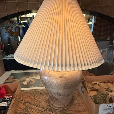Sale Photo Thumbnail #413: large ceramic brown colored table lamps