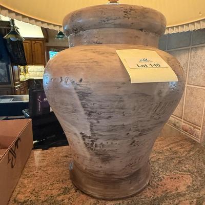 Sale Photo Thumbnail #414: large ceramic brown colored table lamps