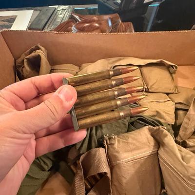 Sale Photo Thumbnail #421: Lot of various 30 Cal M2 Stripper Clips & Ammo belts