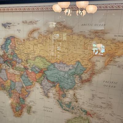 Sale Photo Thumbnail #451: large framed Rand McNally world map