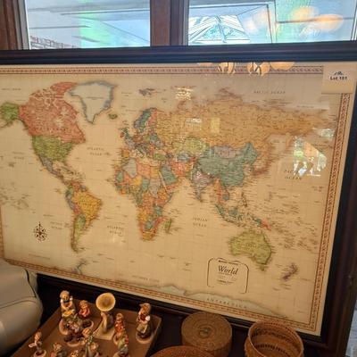 Sale Photo Thumbnail #449: large framed Rand McNally world map