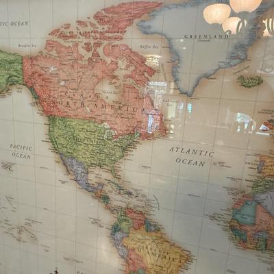 Sale Photo Thumbnail #452: large framed Rand McNally world map