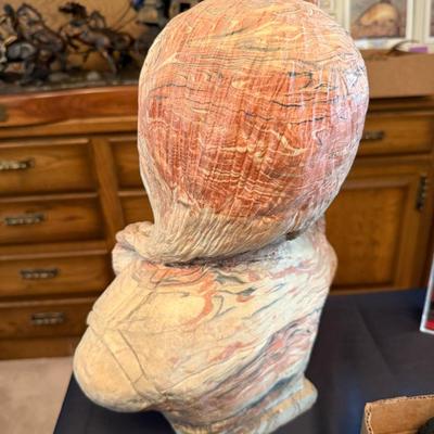 Sale Photo Thumbnail #491: heavy ceramic or stone Indian Bust as shown.
About 18”t