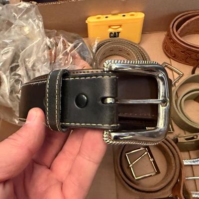 Sale Photo Thumbnail #500: bunch of leather type belts and belt buckles