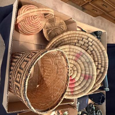 Sale Photo Thumbnail #535: 5 various Woven Native Baskets