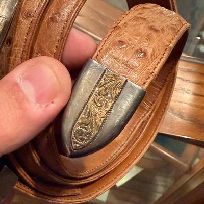 Sale Photo Thumbnail #590: Leather belt with Sterling Buckle