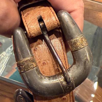 Sale Photo Thumbnail #589: Leather belt with Sterling Buckle
