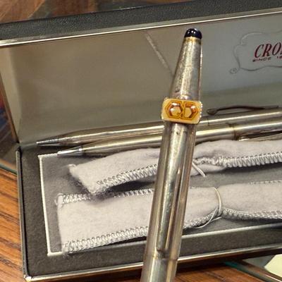 Sale Photo Thumbnail #607: 3 various Sterling Silver ? Cross writing Pens