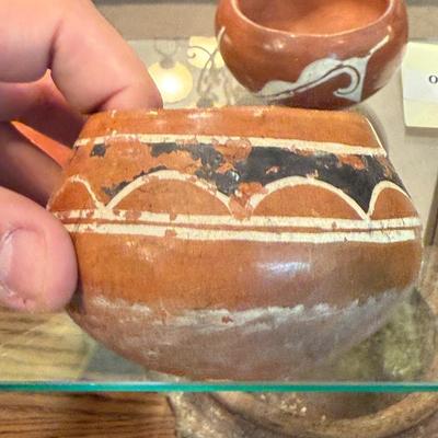 Sale Photo Thumbnail #617: 3 Native similar sized small ceramic bowls