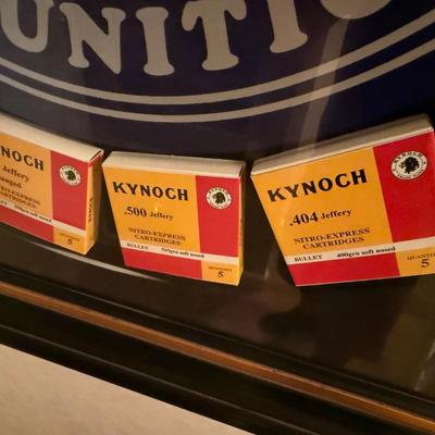 Sale Photo Thumbnail #627: Really unique Kynoch Ammo displayed in large frame