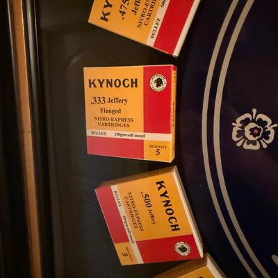 Sale Photo Thumbnail #630: Really unique Kynoch Ammo displayed in large frame