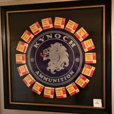 Sale Photo Thumbnail #626: Really unique Kynoch Ammo displayed in large frame