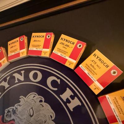 Sale Photo Thumbnail #628: Really unique Kynoch Ammo displayed in large frame
