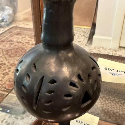 Sale Photo Thumbnail #647: Decorative Dona Rosa mexican black pot & jug