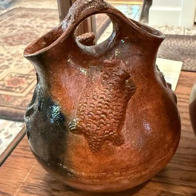 Sale Photo Thumbnail #650: 2 different shaped ceramic Pueblo Wedding Jugs