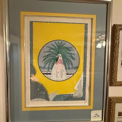 Sale Photo Thumbnail #701: Erte signed & number serigraph titled “Riviera” #CV