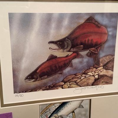Sale Photo Thumbnail #718: long framed NV Trout Dbl. print w/4 stamps & 2 silver