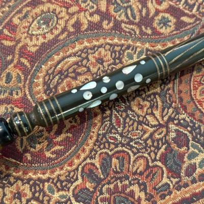 Sale Photo Thumbnail #873: 2 Asian Pipe looking pipes - 1 looks Ivory 1 Inlaid MOP