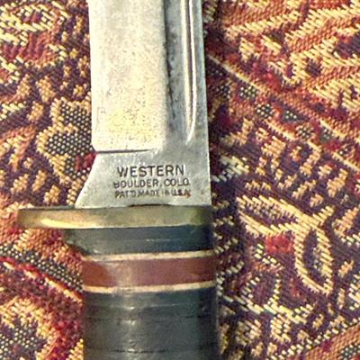 Sale Photo Thumbnail #879: Western Cutlery Fixed Blade Knife L48ABG w/sheath
