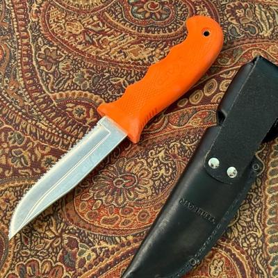 Sale Photo Thumbnail #891: Cutco orange handled #571KF Fixed blade knife