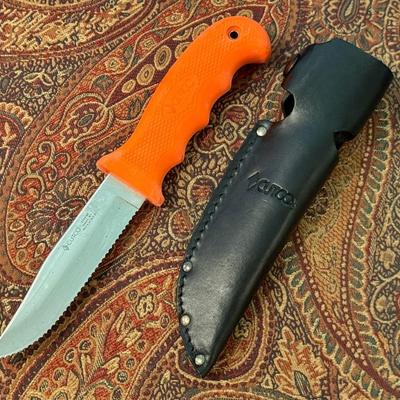 Sale Photo Thumbnail #888: Cutco orange handled #571KF Fixed blade knife