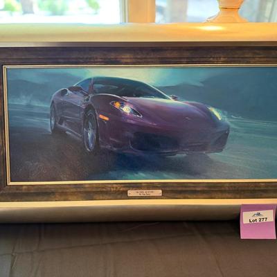 Sale Photo Thumbnail #910: 31”w x 18”t Tom Fritz “As Cool As Ever” Ferrari F-430 Art. This is an original painting. Not a reproduction
