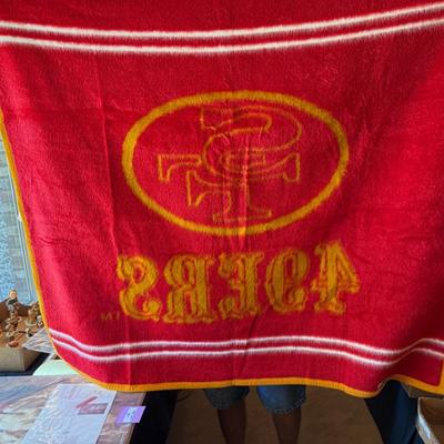 Sale Photo Thumbnail #930: 2 San Fran. 49ers red & gold unused looking throws