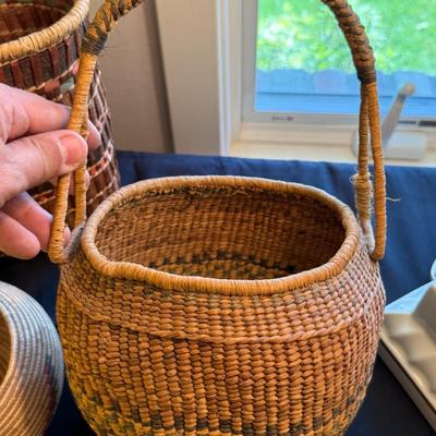 Sale Photo Thumbnail #943: 3 Native Woven Baskets as shown