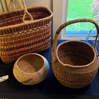 Sale Photo Thumbnail #941: 3 Native Woven Baskets as shown
