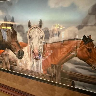 Sale Photo Thumbnail #951: Original Pastel 3 horses Joanne Graham framed art