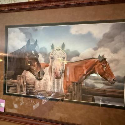 Sale Photo Thumbnail #952: Original Pastel 3 horses Joanne Graham framed art