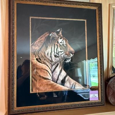 Sale Photo Thumbnail #986: Original signed Joanne Graham Pastel of Tiger framed