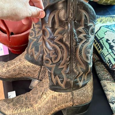 Sale Photo Thumbnail #999: Vtg. Tony Lama Snake Skin Size 12 Cowboy Boots