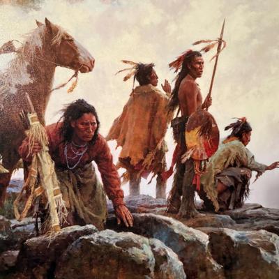 Sale Photo Thumbnail #1066: The Force of Nature Humbles All Men Terpning Limited EDITION #49/250  
Measures 60” x 46” Art