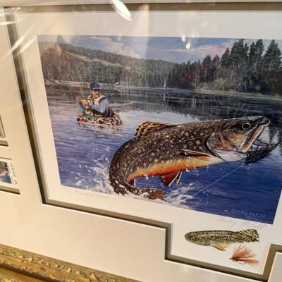 Sale Photo Thumbnail #1068: long framed NV Trout Dbl. print w/4 stamps & 2 silver
