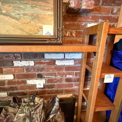 Sale Photo Thumbnail #1089: 92”w x 69”t Nice Wood 3 Piece Wall Shelf