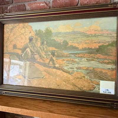 Sale Photo Thumbnail #1100: Framed Native Indians by Robert Wesley Amick Art
